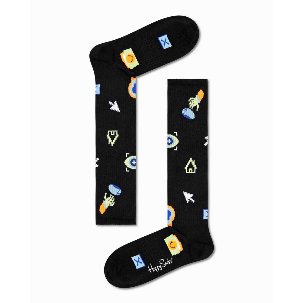 Happy Socks Chaussettes Genou Motifs Technologie Noir Femme