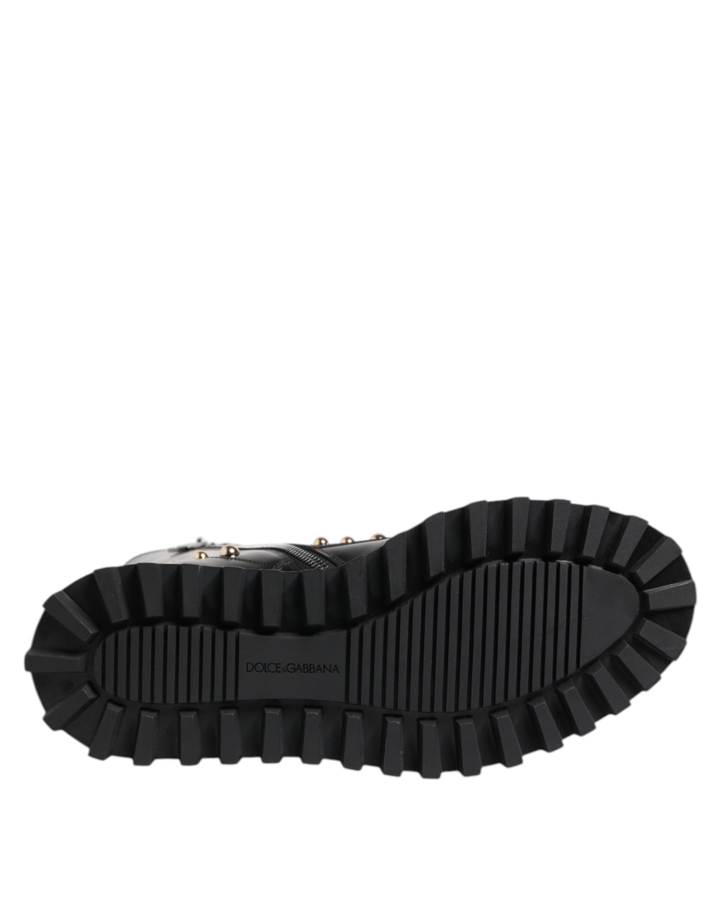 Black Studded Lace Up Mid Calf Boots Shoes