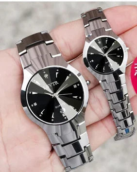 Montre Couple Quartz – Cadran Élégant | Coffret 2 pièces