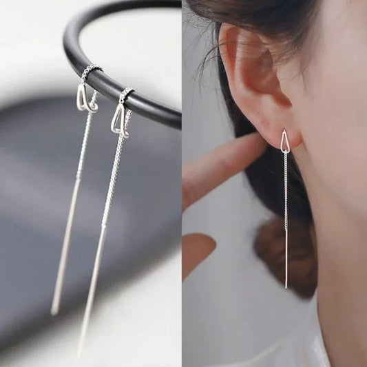 Boucles d'oreilles suspendues en Zircon pour femmes, Design créatif, longue ligne d'oreille, breloque couleur or, cristal, accessoires de bijoux, cadeau