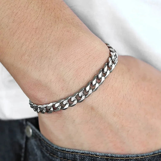 Bracelet chaîne cuba, classique,acier inoxydable, largeur 3/5/7/9mm.