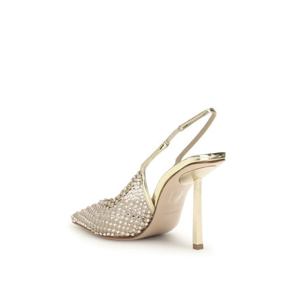 LE SILLA Gold Nylon Platform Pumps