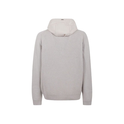 Herno Gray Wool Hoodie