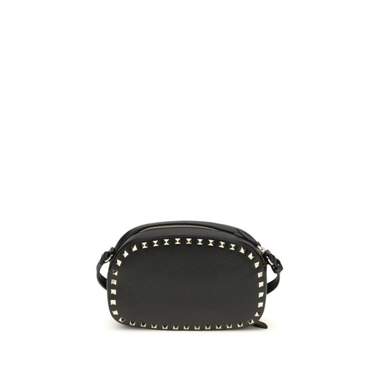 Valentino Garavani Black Calf Leather Bos Taurus Shoulder Bag