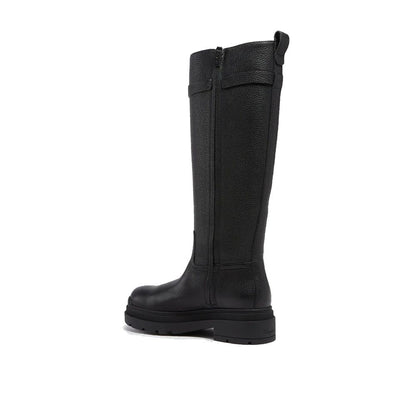 Salvatore Ferragamo Black Calfskin Flat Boots