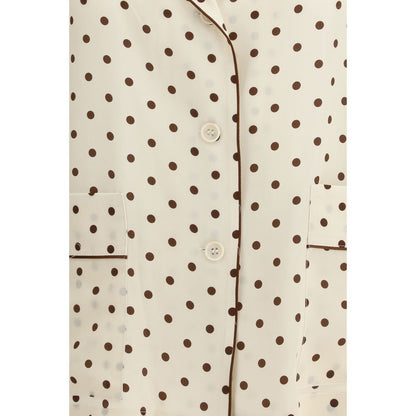 P.A.R.O.S.H. Beige Silk Pattern Shirt
