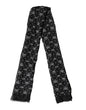 Dolce & Gabbana Black Wool Crown Print Fringe Neck Wrap 180cm x 65cm Scarf