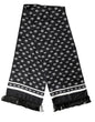 Dolce & Gabbana Black Silk Crown Fringe Neck Wrap 173cm x 32.5cm Scarf