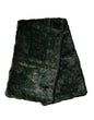 Dolce & Gabbana Black Green Stripe Fur Shawl Neck Wrap 180cm x49cm  Scarf