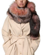 Dolce & Gabbana Pink Frost Fox Fur Neck Warmer Winter 120cm x 27cm Scarf