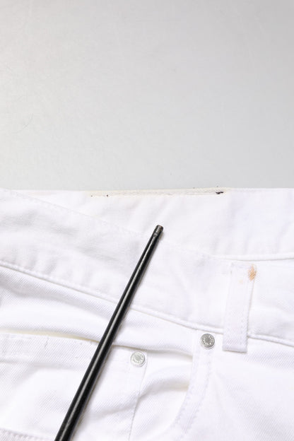 Paul & Shark White Straight Mid Waist Denim Trouser Jeans