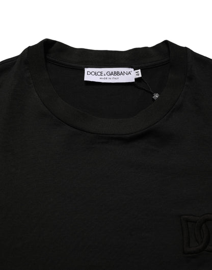 Dolce & Gabbana Black Cotton Short Sleeves Crew Neck  T-shirt