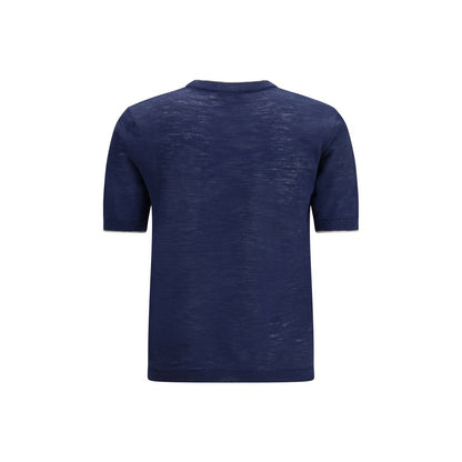 Brooksfield Blue Linen Shortsleeve Shirt