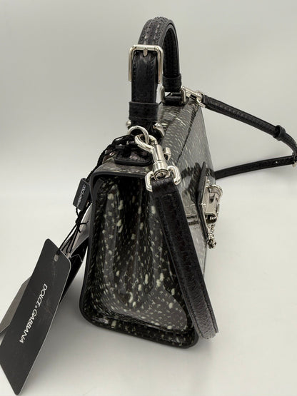 DOLCE & GABBANA Monica Python and Patent Handbag