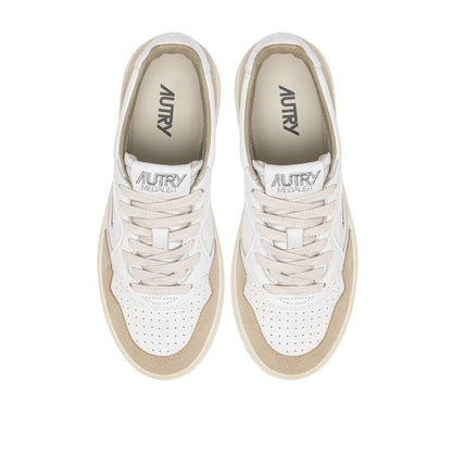 Autry White Goatskin Athletic Sneakers