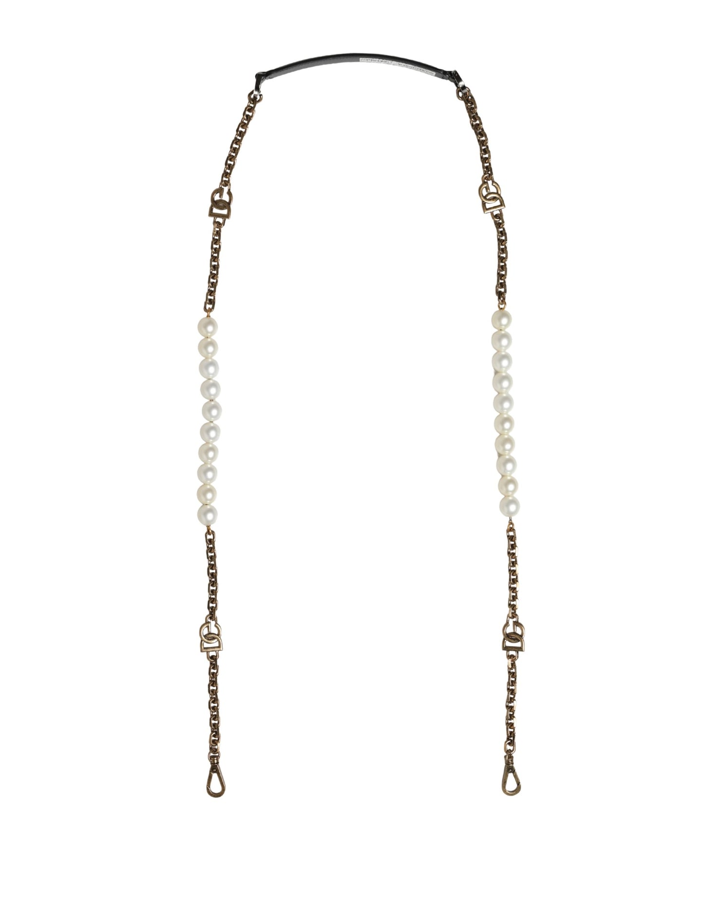 Black Leather Gold Chain Bag Accessory Shoulder Strap