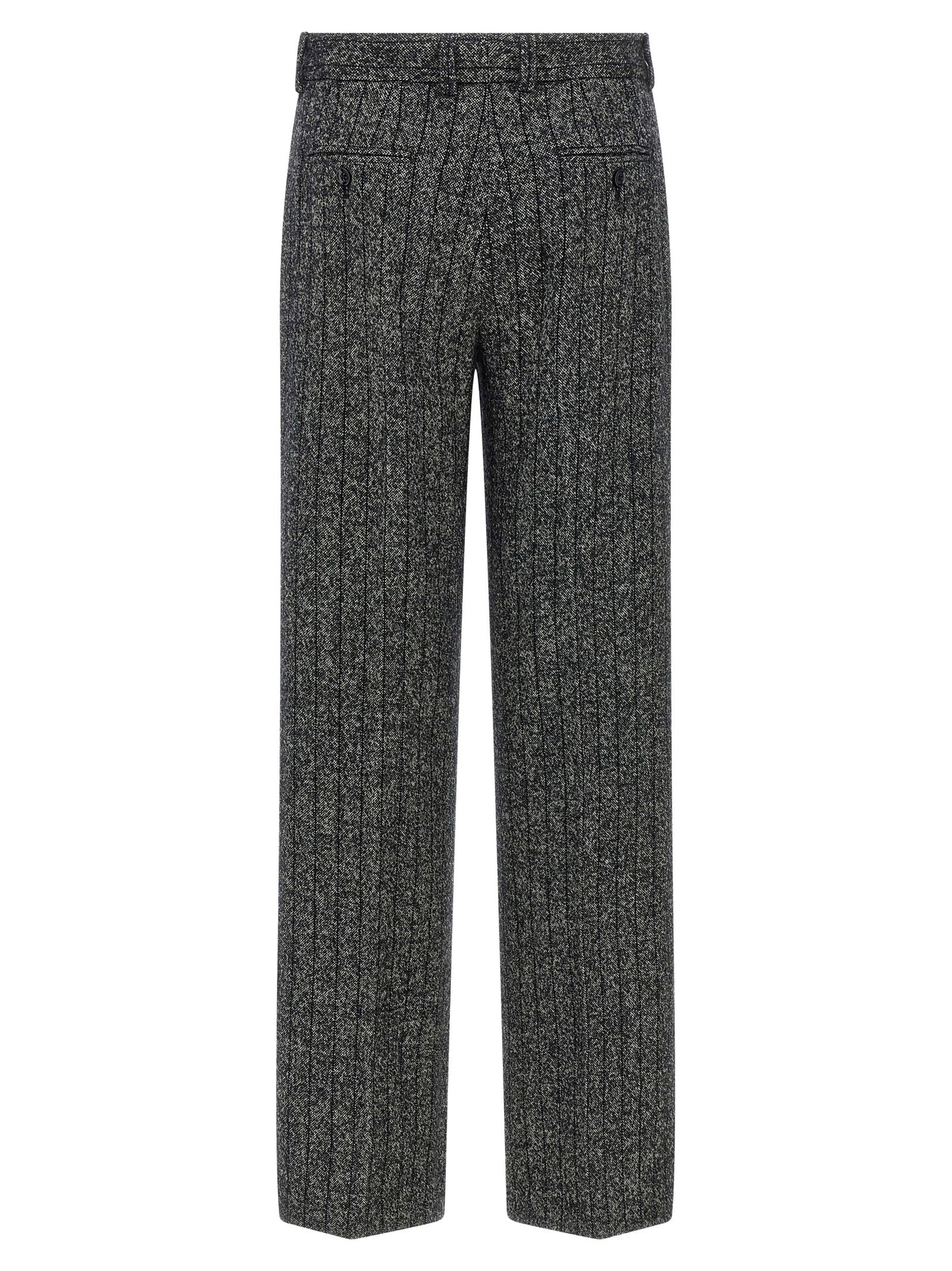 Bicolor Virgin Wool Casual Pants
