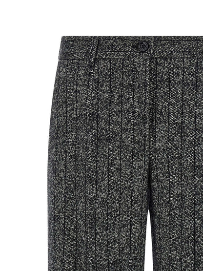 Bicolor Virgin Wool Casual Pants