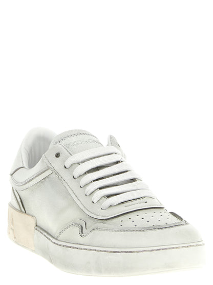 Dolce & Gabbana White Lamb Leather Low Top Sneakers