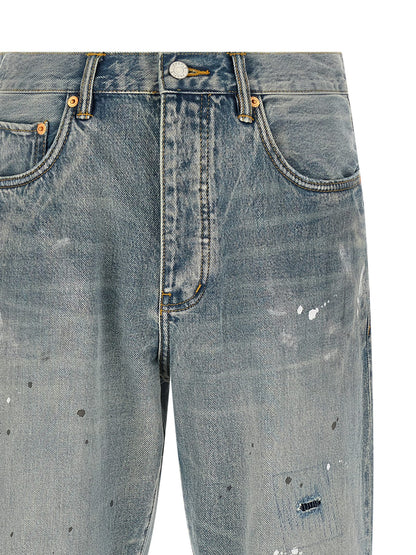 PURPLE Blue Cotton Straight-Leg Jeans