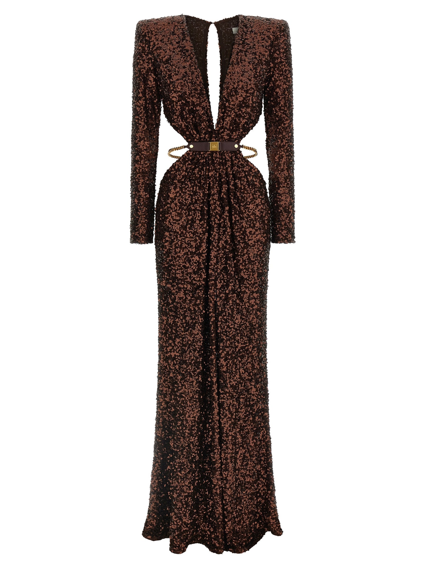 Elisabetta Franchi Brown Polyester Long Dress