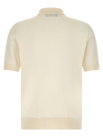 White Cotton Polo Shirt