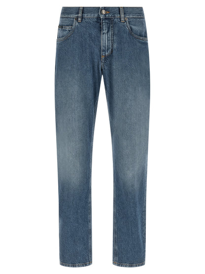 Dolce & Gabbana Blue Cotton Straight-Leg Jeans