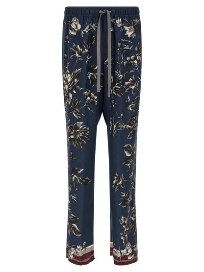 Dolce & Gabbana Blue Silk Casual Pants