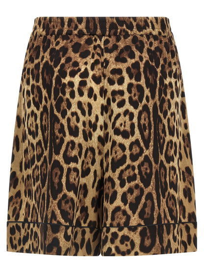 Brown Silk Bermuda Shorts