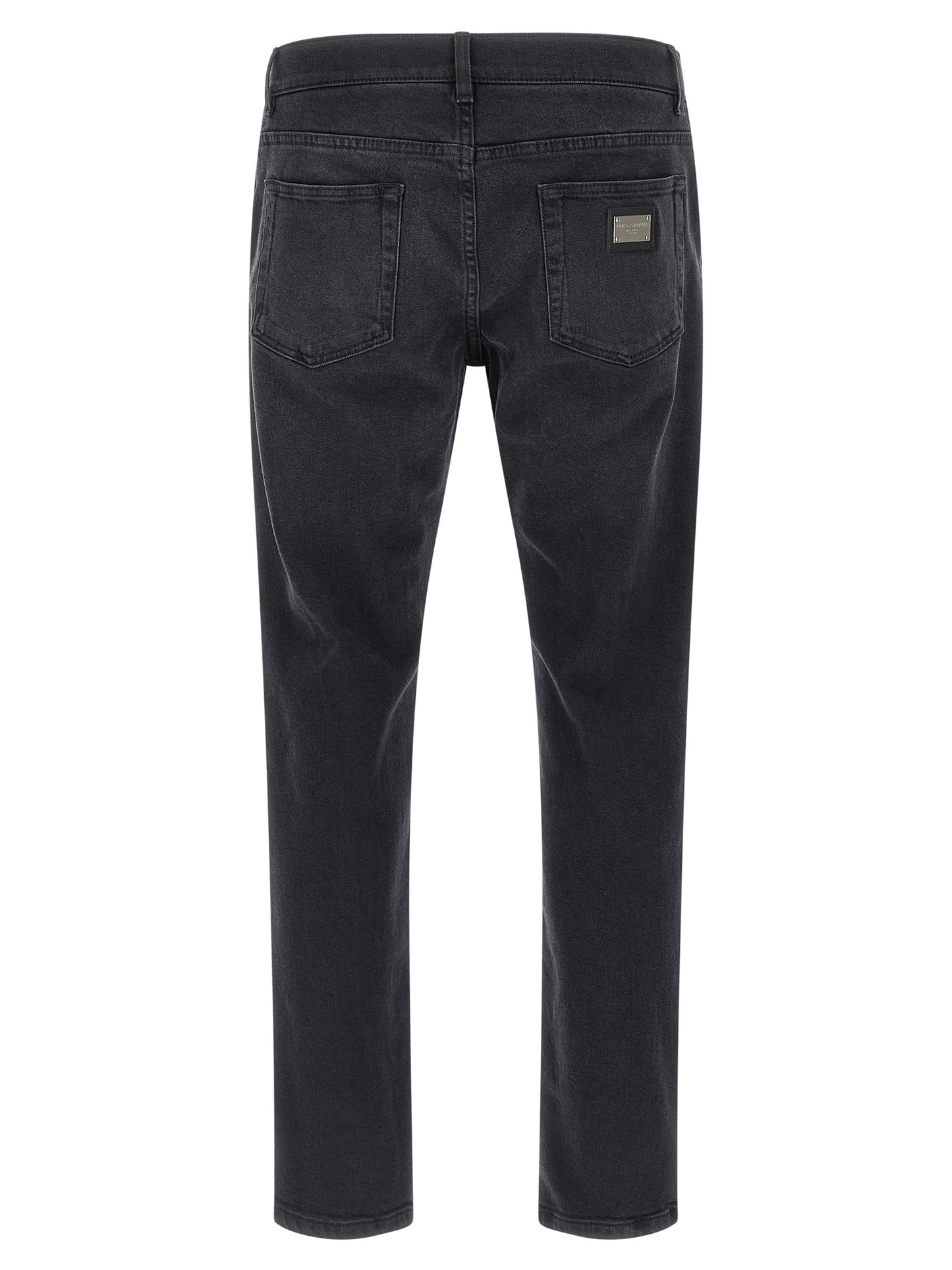 Dolce & Gabbana Black Cotton Straight-Leg Jeans