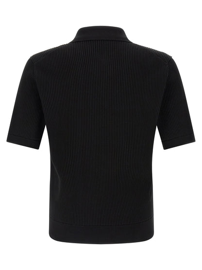 Dolce & Gabbana Black Cotton Polo Shirt