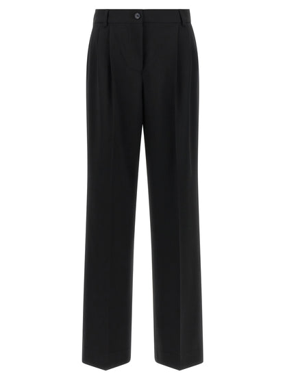 Pantalon Casual Laine Vierge Noire – Dolce & Gabbana