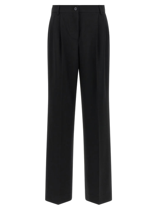 Pantalon Casual Laine Vierge Noire – Dolce & Gabbana