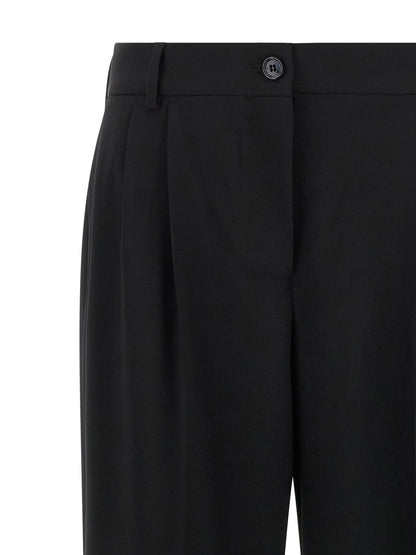 Pantalon Casual Laine Vierge Noire – Dolce & Gabbana