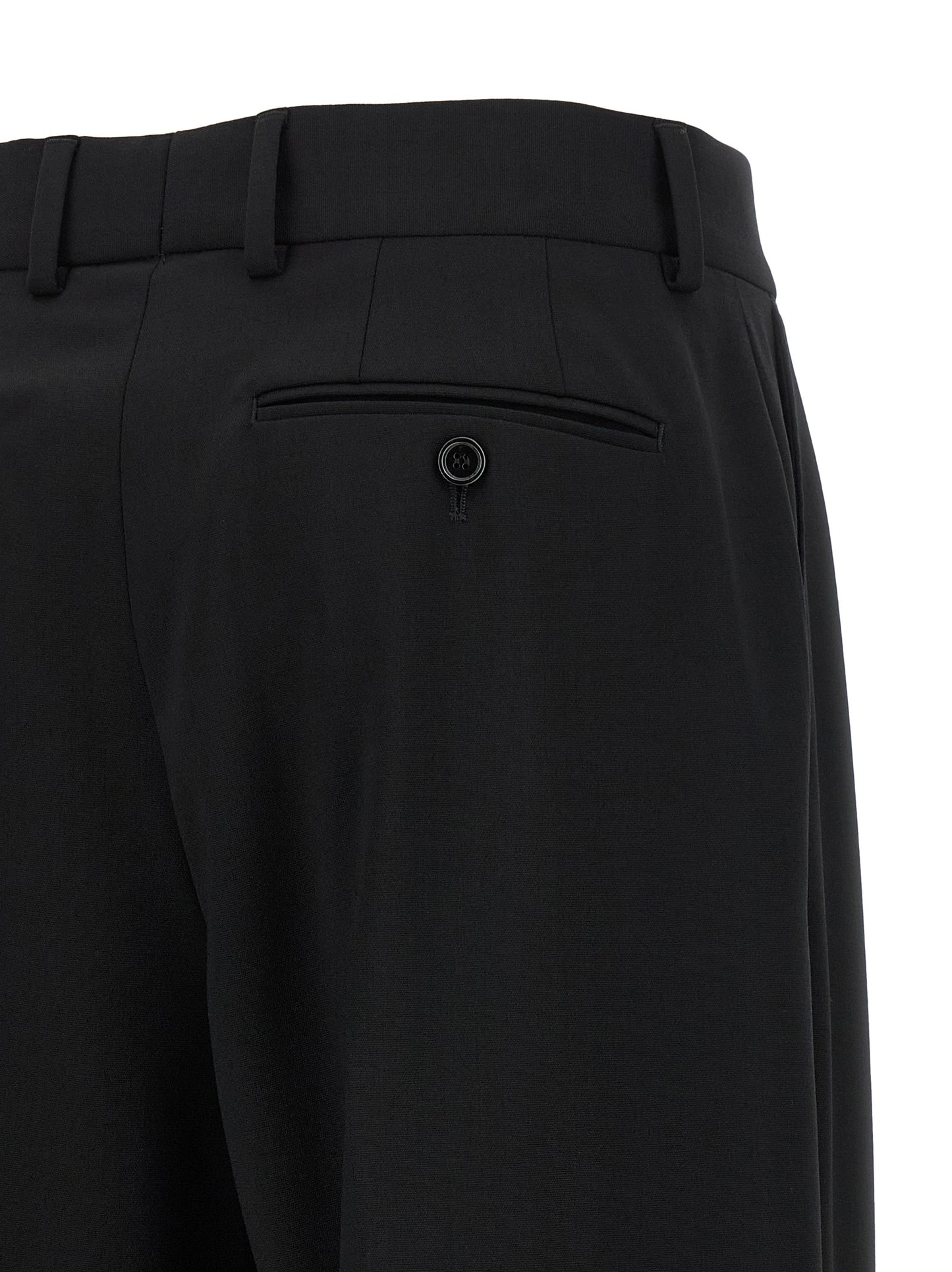 Pantalon Casual Laine Vierge Noire – Dolce & Gabbana