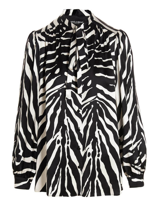 Dolce & Gabbana Bicolor Silk Blouse