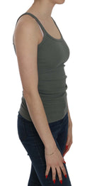 PINK MEMORIES Green Sleeveless Spaghetti Tank T-Shirt Blouse