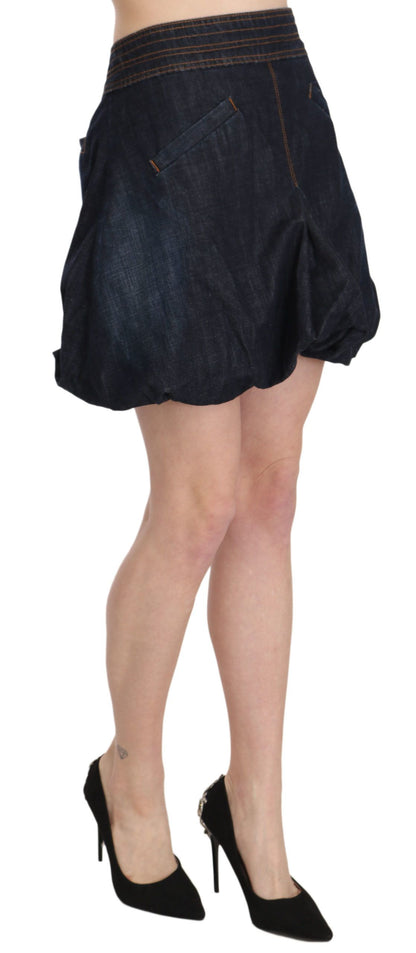 Exte Blue Jeans Denim Cotton Stretch A-line Mini