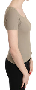 GF Ferre Gray 100% Nylon Short Sleeve Casual Tank Top Blouse