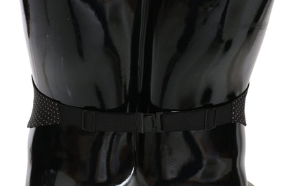 Dolce & Gabbana Black Dotted Waist Belt Silk Cummerbund