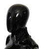 Dolce & Gabbana Black Fur Neck Collar Wrap Lambskin Scarf
