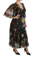 Dolce & Gabbana Black Sea Fish Sicily A-line Shift Dress