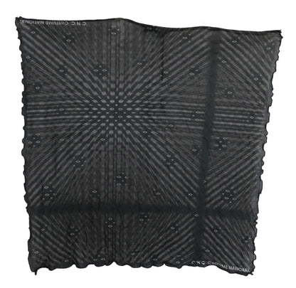 Costume National Black Gray Viscose Foulard Branded Scarf