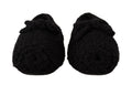 Dolce & Gabbana Black Slip On Ballerina Flats Wool Knit Shoes