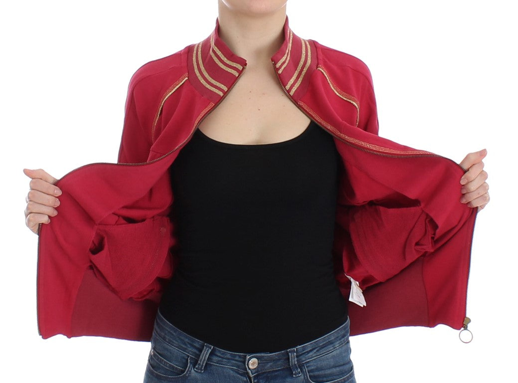 John Galliano Pink Mock Zip Cardigan Sweatshirt Sweater
