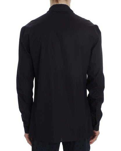 Dolce & Gabbana Purple Striped Cotton Pajama Lounge Shirt