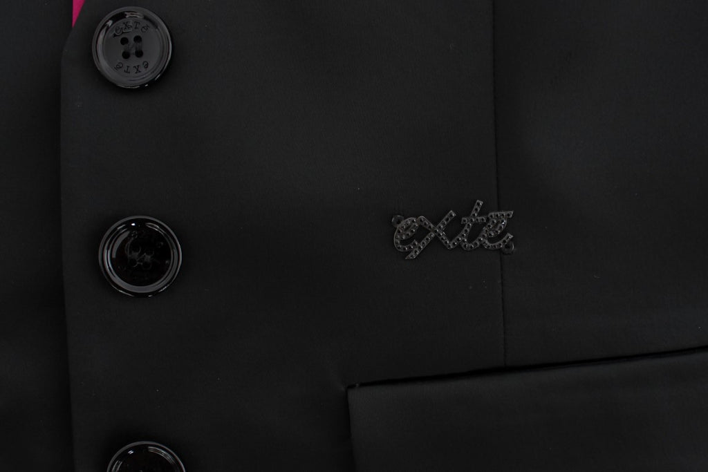 Exte Black Pink Stretch Blazer Jacket