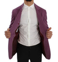 Dolce & Gabbana Purple Cashmere Slim Fit Blazer Jacket