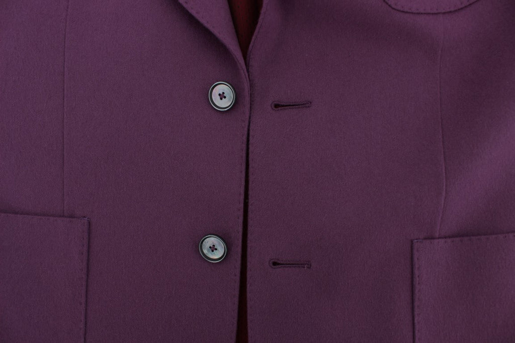 Dolce & Gabbana Purple Cashmere Slim Fit Blazer Jacket