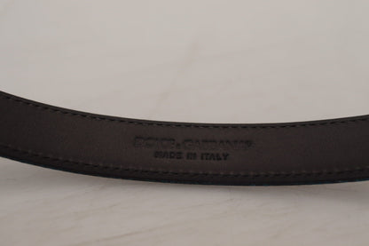 Dolce & Gabbana Blue Jacquard Moire Silver Metal Belt Men